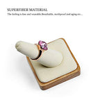 Oirlv Single Finger wooden ring display stand Jewelry Showcase Display Holder (Creamy-white) - color: Creamy-white
