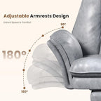 Big and Tall Office Chair, Flip Armrests for Pets & Cross Legged Sitting, Executive Ergonomic Computer Gaming Chair with Foot Rest, Premium Tech Fabric Wide Seat Reclining Desk Chair - color: Grey