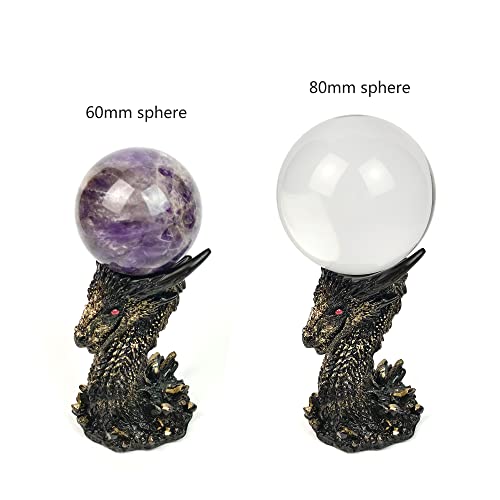 Dragon Head Crystal Ball Stand Sphere Display, Natural Healing Feng Shui Glass Orb Holder Base Statue Decoration, for 50mm-90mm Sphere - style: Dragon Head