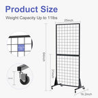 4-Pack 2'x5.5' Ft Gridwall Panel Display Stands Heavy Duty Floor Standing Retail Display Rack with Triangle Base for Retail Art Show With 20 Hooks - size: 4