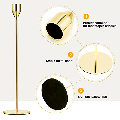 Gold Candlestick Holder Set of 24 for Taper Candles, Decorative Candle Holders Bulk Candle Stick Holders Taper Candle Holders for Table Centerpiece Wedding Dinning Party Anniversary Home Decor - color: Gold