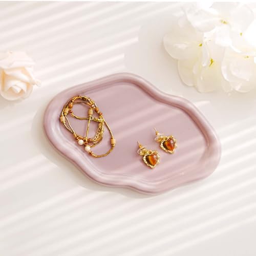 Gifts For Women Small Cloud Ceramic Jewelry Dish Tray, Vanity Ring Dish Ceramic Trinket Ring Holder, Room Decor Aesthetic,Decorative Cloud Vanity Key Tray Present for Wife Mom Daughter (Cloud-Purple) - style: Cloud-Purple