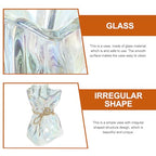 Veemoon Abstract Irregular Glass Vase Decorative Floral Vase for Home Decor Modern Art Flower Plant Display for Living Room Office Table