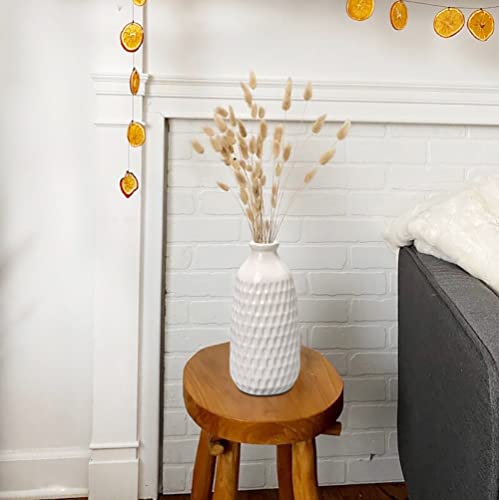 White Ceramic Vase for Decor, 9" Boho Vase for Flower, Pottery Bud Vase Modern Decorative Dried Flower Vase for Home Decor Accents - color: 9 Inch White