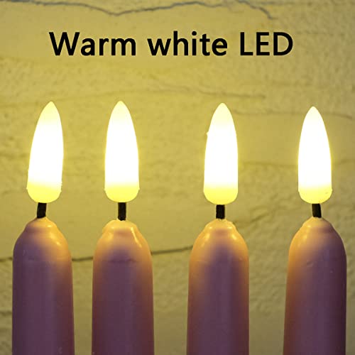10 Pack Pink Flameless WAX Coverd 11'' Taper Candles with 2 Remote, LED Battery Operated Flickering Bright candle for proposal, wedding, festive, Family dinner, birthday party, or home decor - color: Pink