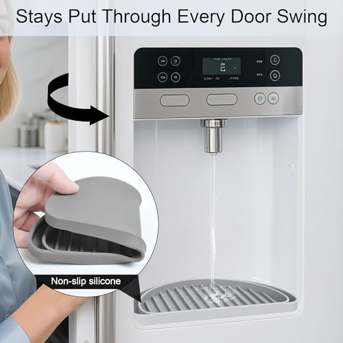 KindGa Refrigerator Drip Tray Catcher, Mini Fridge Drip Tray Protects Ice and Water Dispenser Pan,Fridge Spills Water Pad Catch Basin for Drainage 2 Pack (Semi-Circular,Grey) - color: Gray, size: 2 pack Semi-Circular Grey