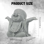 Landical Buddha Sandstone Statues, Zen Monk Praying Statue Sculptures Ornament for Wealth Good Luck Feng Shui Decor Home Office Car Decoration(Laughing Buddha) - style: Laughing Buddha
