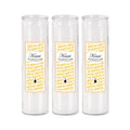 KONNI 2x8 Inch White Pillar Candles in Glass Set of 3, Devotional Prayer Candle, Unscented Religious Candles, 105 Hours Emergency Long Burning, Ideal for Memorials, Vigil, Blessing - color: White