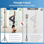 Nineigh Phone Tripod, 70" Selfie Stick Tripod Stand Cell Phone Tripods with Remote Phone Holder Carry Bag, Aluminum Alloy Selfie Stick Tripods, Compatible with iPhone Samsung GoPro Smartphone - size: 70 Inch