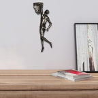 Climbing Man Wall Sculpture – Resin Decor Figure, Modern Art Accent, Black Home Ornament | Unique 3D Hanging Statue Piece, Artistic Abstract Wall Decoration Setup Living Room Bedroom Workplace Design - size: handed rock climbing, style: Silver