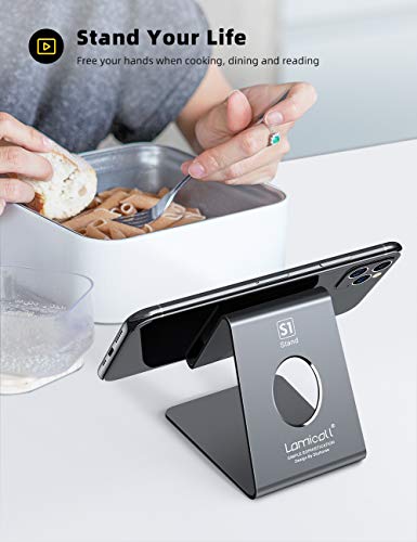 Lamicall Cell Phone Stand, Phone Dock : Cradle, Holder, Stand, Compatible with Phone 12 Mini 11 Pro Xs Xs Max Xr X 8 7 6 6s Plus 5 5s 5c All Android Smartphone Charging, Accessories Desk - Gray - color: grey