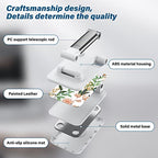 FlexiView Desk Cell Phone Stand - Adjustable Angle-iPad Holder, Universal Compatible Phone Holder for Desk - color: White Flowers
