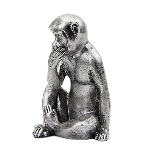 3 wise monkeys statue - hear no evil see no evil speak no evil monkeys statue for home decorations,monkeys figurines home decor accents,see no evil figurines monkey statues set of 3 silver color - color: Silver