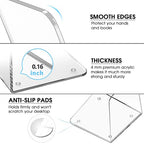 MaxGear Acrylic Bookends - Clear Decorative Heavy Duty Non-Skid Book Stoppers (6 Pieces, Large)