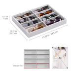 Lolalet Sunglasses Organizer Tray, 8 Grids Velvet Glasses Eyewear Holder Trays, Sunglass Display Drawer Storage for Women Men -1 Pack, Grey - color: Grey