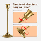 SylvaCraft Brass Gold Candle Holders Rustproof Taper Candlestick Holders for Holiday Party Table Centerpiece Wedding Fireplace Mantel Housewarming Gift(10 Sets(30 Pcs)) - size: 10 Sets(30 Pcs)