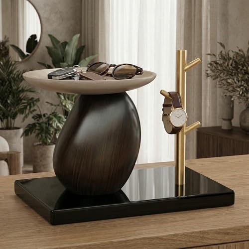 Solid Resin Decorative Tray Set, Modern Abstract Art Organizer Tray Nordic Minimalist Style Jewelry Tray for Entryway Desk Table Living Room Home Interior Decor