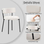 51'' Modern Glass Dining Table for 4, Rectangular Tempered Table Top Silver Base with 4 Minimalism White Boucle Dining Chairs, 5 Piece Dining Room Table Set, Easy Assemble - color: Silver+white Chairs, size: 51'' + 4 Chairs