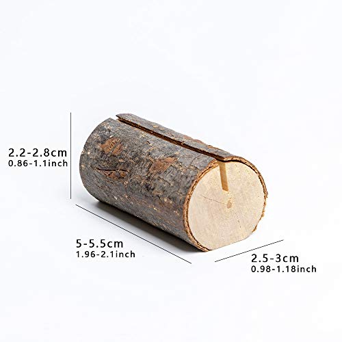 Rustic Real Wood Place Card Holders Table Numbers Holder Stand Memo Holder Card Photo Picture Note Clip Holders for Wedding Party Christmas Table Number Sign - size: 10pcs place card holders, style: 10 Pcs-02