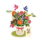 Freshcut Paper Pop Up Cards, Mini Enchanted Garden, 6 Inch Life Sized Forever Flower Bouquet 3D Popup Greeting Card, Birthday Cards, Thank You Card, Blank Notecard & Envelope - color: Enchanted Garden, size: Mini