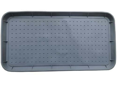 Rubber Boot Tray for Entryway,Boot Mat,Shoe Tray,Shoe Mat for Indoor and Outdoor Use (2Pcs Soft Silicone Rubber Gray, 29.5X14.9 inch) - color: 2pcs Soft Silicone Rubber Gray, size: 29" x 14" x 1.2"