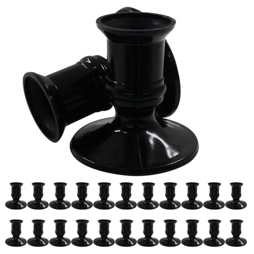 Waziaqoc 24Pcs Gold Taper Candle Holders, Plastic Candlestick Holders Decorative Pillar Candle Holder for Halloween Christmas Wedding Anniversary Dinner Party Table Centerpiece - color: Black