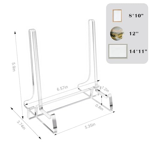 5.9 inch Clear Acrylic Easel Display Stand, Plate Stands for Display, Suitable for Plates, Picture Frames, Cookbooks, Easels, Artwork, and More - size: 5.9IN-1 Pack