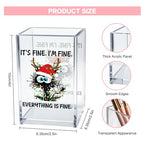 It's Fine I'm Fine Acrylic Cosmetic Pencil Pen Holder Cup, Funny Black Cat Pen Holder Cup, Cute Christmas Gifts for Women Men, Office Sarcastic Gifts for Women Men Colleague Boss - style: It's Fine C