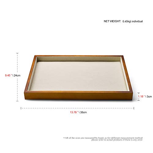 Oirlv Wood Flat Jewelry Tray Stackable Jewelry Drawer Organizer Showcase Jewelry Holder (Creamy-white flat tray) - color: Creamy-white flat tray