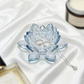 Crystal Flower Jewelry Tray, Luxury Transparent Decorative Trinket Dish for Rings, Earrings, Necklaces, Keys for Vanity Dresser Nightstand, Elegant Gift for Women Mother's Day (1, 4.4"(w) - Blue) - size: 4.4"(w) - Blue