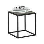 Furinno Moretti Cube Modern Stackable End Table Shelf, French Oak Grey - color: French Oak Grey, size: Stackable Metal Frame