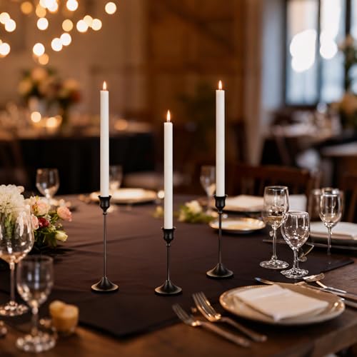 Matte Black Candlestick Holders Metal Taper Candle Holders Modern Candle Stick Holder Set of 3 for Candlesticks, Farmhouse Home Decor, Dinning Table, Fireplace Mantel, Party - color: Black