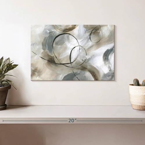 ElephantStock Allegro Canvas - 1 Panel Neutral Abstract Art Wall Decor - Printed Neutral Wall Painting Decor -Abstract Canvas Wall Art for Living Room - by Nan - 12" X 8" - color: Allegro single piece, size: 12"L x 8"W