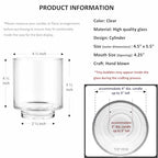 CYS EXCEL 5.5" x 4.5" Clear Glass Hurricane Candle Holder Vase – Cylinder Vase for Pillar & Floating Candles, Wedding Centerpieces & Home Décor - size: H-5.5" D-4.5"