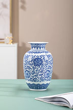 Blue Vase, Chinoiserie Vase, Ginger Jar Vase for Home Decor, Blue and White Porcelain Decor,9 "H - size: BlueA 9"H