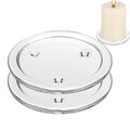 2 Pack Clear Glass Candle Plates Candle Tray Candle Holder,4 inch Transparent Round Pillar Plates for Dining Table Wedding ，Small Round Candlestick for Pillar Candle - size: 4in