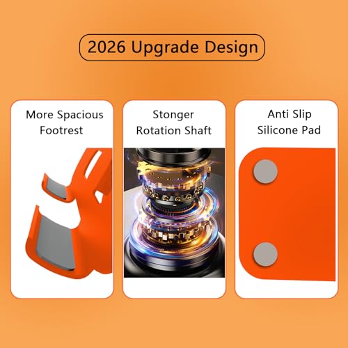 Metal Tablet Stand, Adjustable 360° Rotation Tablet Holder Compatible with 4-13" Tablet Such as iPad Pro Air, iPad mini, Tab S11 10, Surface Pro 12 (Orange) - color: Orange