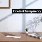 KOOLDE Acrylic Sign Holder 8.5x11 Inches 2 Pack T Shape Desktop Display Stand Vertical Double Sided Clear Table Menu Flyer Holder for Restaurants, Office, Shop, Wedding - color: 2 pack