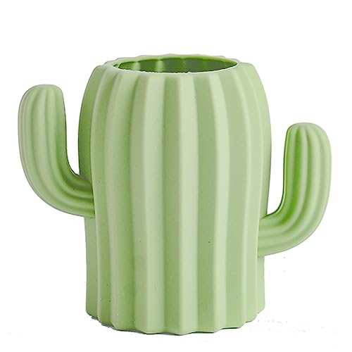 Silicone Pen Holder Cactus Cute Pencil Holder Cup Pot for Desk for Kids Office Decor Desk Organizer Makeup brush Holder Toothbrush Holder (Green) - color: Green
