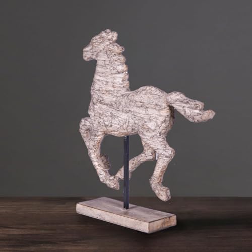 Dynamic Running Horse Resin Sculpture | 14.57 inch Handmade Resin Art Statue for Modern Home Decoration