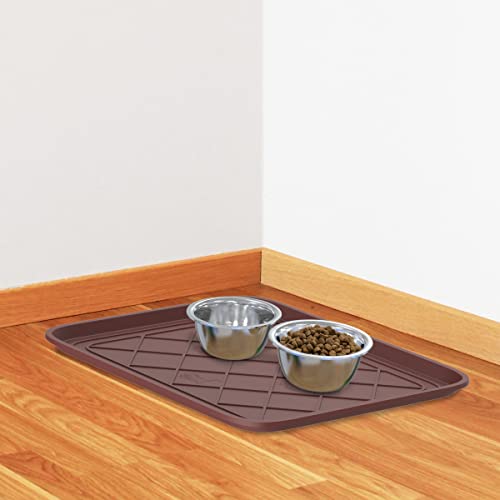All Weather Boot Tray - Small Water Resistant Plastic Utility Shoe Mat for Indoor and Outdoor Use in All Seasons by Stalwart (Brown) - color: Brown