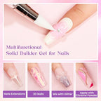 MIZHSE 3D Gel Nail Art Sculpting Gel, Solid Builder Gels for Nails 60g Large Capacity 3D Sculpting Non-Sticky Carving U V/LED Extension Hard Gels with 3D Mold for Nail Art Salon Home DIY - color: 0-0-Translucent Colors