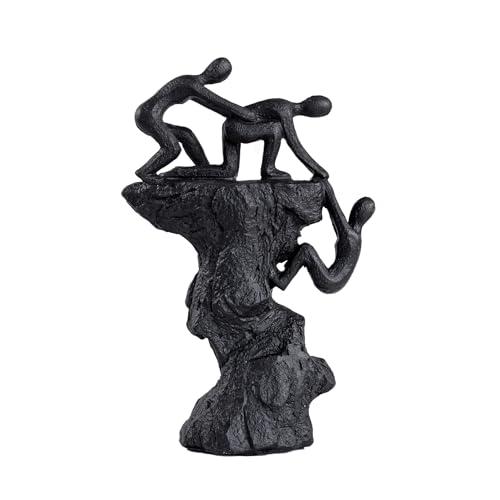 Hebdids - Abstract Wall-Climbing Sculpture in Matte Black,Living Room and Office Dynamic Climbing Wall Character Decoration, Black Statue, 8.27 x 5.12 x 1.97inches Elegant Black Home Decoration Gift - color: Straight Climbing
