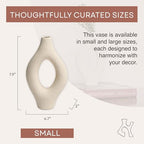 Emile Abstract Organic Decorative Modern Vase, Medium, White