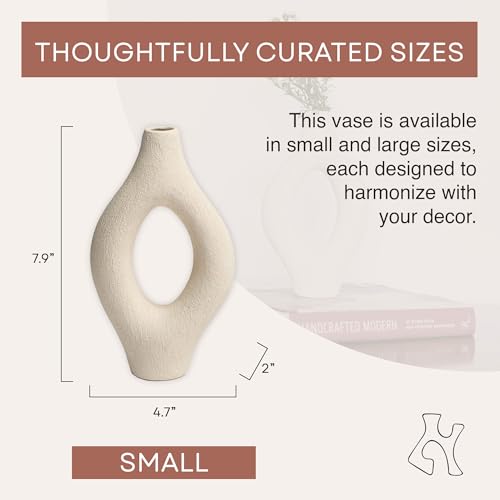 Emile Abstract Organic Decorative Modern Vase, Medium, White