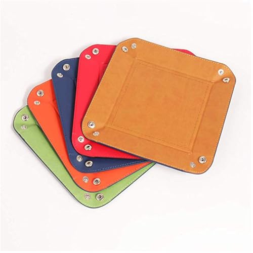 siduater Valet Tray Desktop Storage Organizer, Vegan Leather Catchall Tray Bedside Vanity Tray Nightstand Caddy Holder for Remote Controller, Watch, Keys, Phone, Wallet, Sunglasses, Jewelry, Khaki - color: Khaki