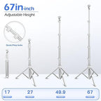 Sensyne 67" Phone Tripod & Selfie Stick, Extendable iPhone Tripod Stand with Wireless Remote and Phone Holder, Compatible with Cell Phone, Camera (Silver) - color: Silver, size: 67-inch