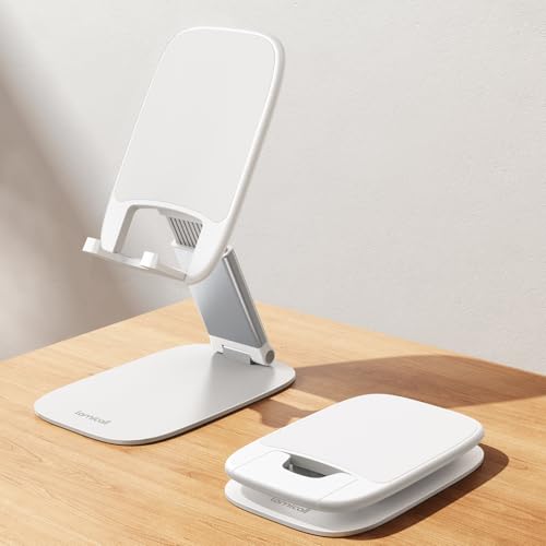 Lamicall Ultra-Thin Cell Phone Holder, Gifts for Mothers Day Mom Grandma Wife Teens Girls Kids, White Cellphone Stand, Office Desk Gifts Accessories for iPhone Holder, Desk Organizer - color: B-White