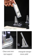 50 Packs Card Display Stand, 2.2 inch Acrylic Easel Mini Card Stand for Sports Graded Trading Baseball Football Card