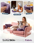 Miledi Tablet Pillow Stand, Compatible with 5"-12.9" Kindle, iPad, Phone/Tablet, 360° Rotating Phone Holder for Bed, Soft Plush Fabric, Detachable Bowl, Reading and Relaxation on Bed, Purple - color: Purple